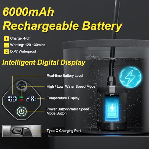 G2 GO2GETHER Black Pop Up Shower Tent for Camping with Rechargeable 6000mAh Shower