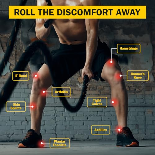 Rolflex Recovery Combo 3-in-1 Calf Roller Massager for Muscle Recovery - Portable Leg Massage Tool