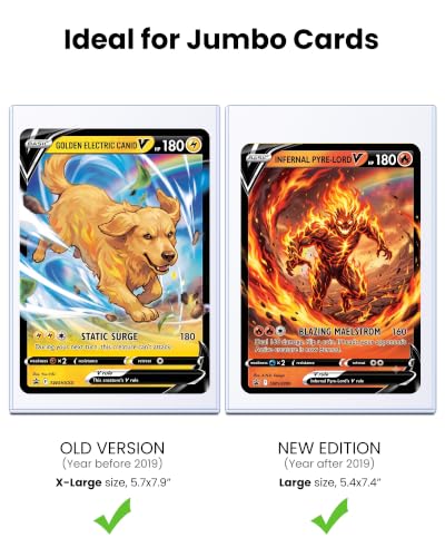 6x9 Inch Jumbo Card Sleeves - Fits Up to 6.06 x 9.06 Inches, Rigid PVC Pack of 25