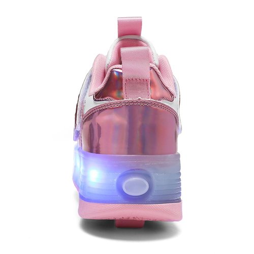 Nsasy Girls Boys Roller Shoes with LED Light Up Wheels Sneakers Kids Roller Skates Shoes for Kids for Children