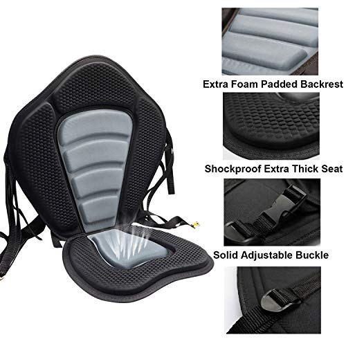 RELIANCER Deluxe Padded Kayak Seat with Backrest & Storage Bag - 2 Pack