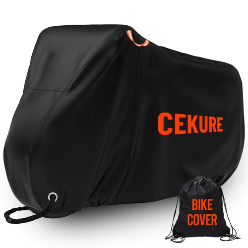 Bike Cover WaterProof Outdoor 210D, 1-2 Bikes Stationary - Heavy Duty Oxford Tear Resistant and Windproof Outdoor Storage Bicycle Cover, Bike Cover for Ebikes Comes with Carry Bag