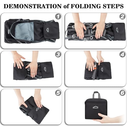 Black 35L Ultra Lightweight Foldable Hiking Backpack for Camping & Travel