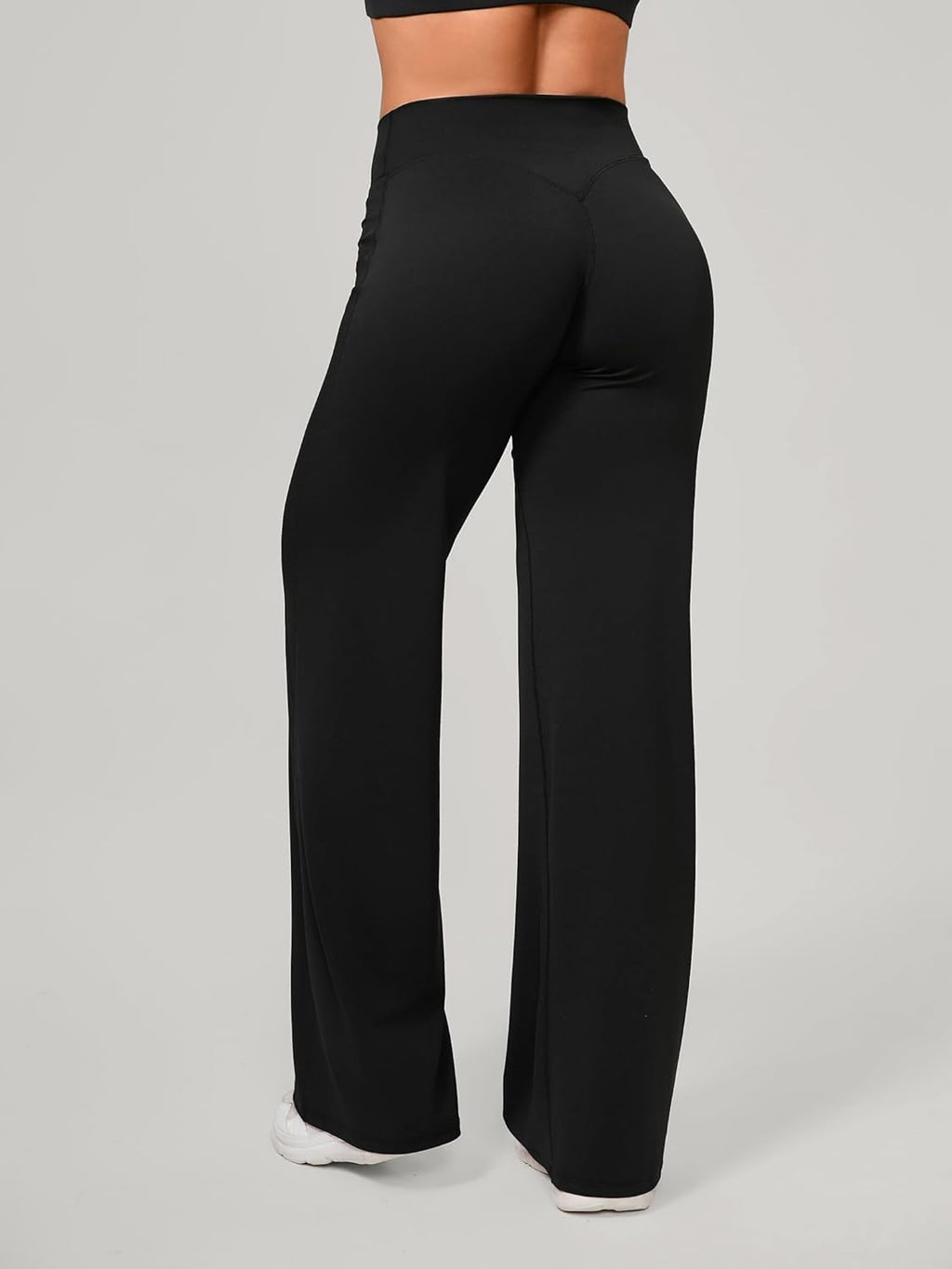 ABOCIW Women's High Waist Straight Leg Leggings - No Front Seam Yoga Pants for Gym & Workout