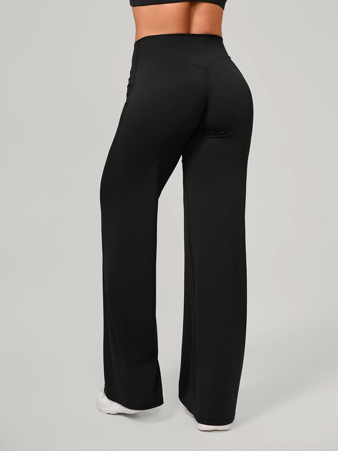 ABOCIW Women's High Waist Straight Leg Leggings - No Front Seam Yoga Pants for Gym & Workout