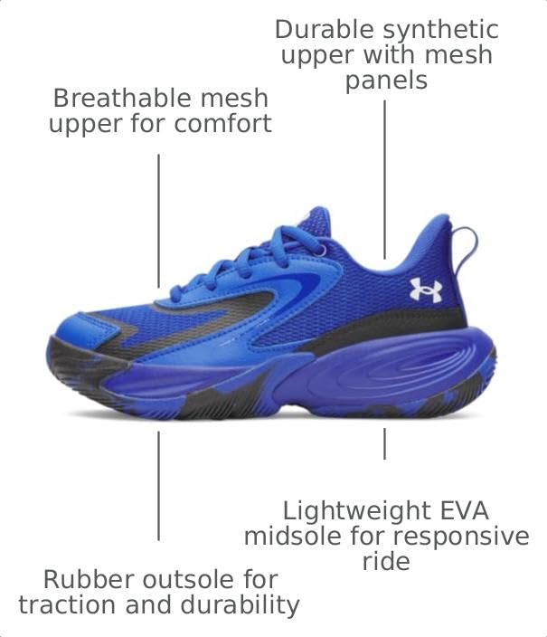 Kids Basketball Shoes Under Armour Pre School Lockdown 8 - Little Kid 3 Royal/Black/White