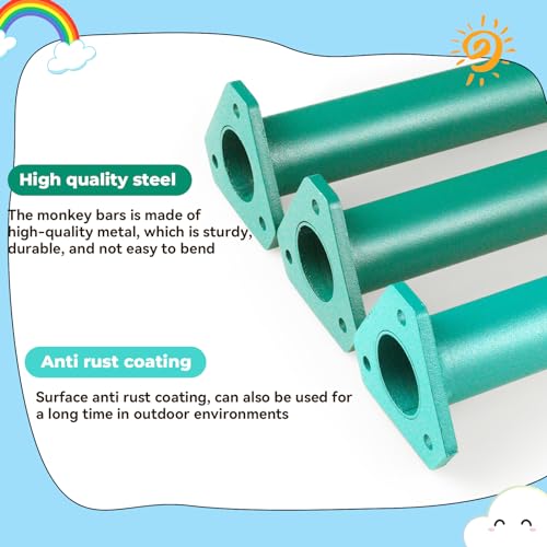 7 Pack 22 Inch Steel Monkey Bars Set for Indoor Outdoor Climbing Playground