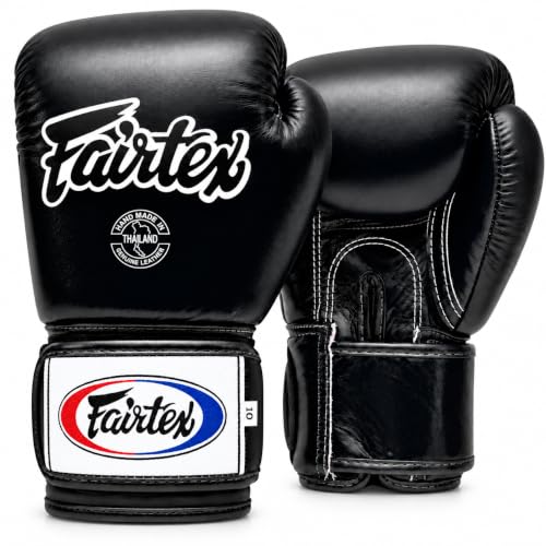 Fairtex BGV1 Muay Thai Boxing Sparring Gloves Black 16 oz - Premium Lightweight Shock Absorbing MMA Gloves