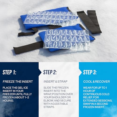 Youth PRO ICE Shoulder & Elbow Ice Therapy Wrap for Kids - Reusable Cold Pack Included