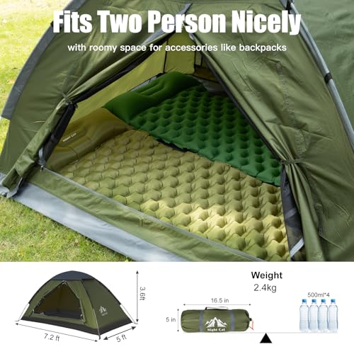 Army Green Backpacking Tent for 2 Persons - Lightweight Waterproof Camping Shelter