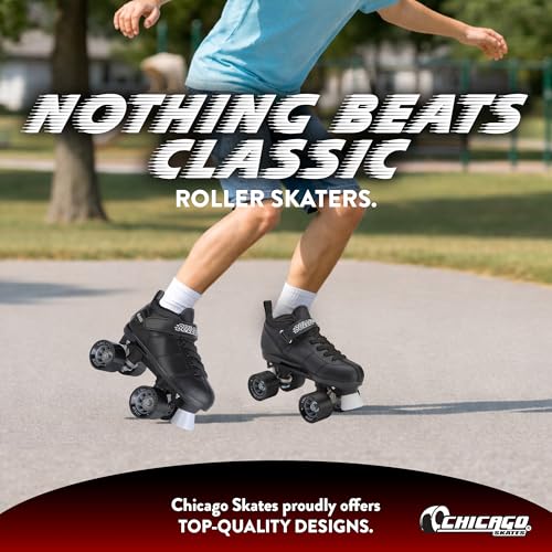 Black Chicago Skates Bullet Speed Roller Skates Men Women Adjustable Indoor Outdoor 11