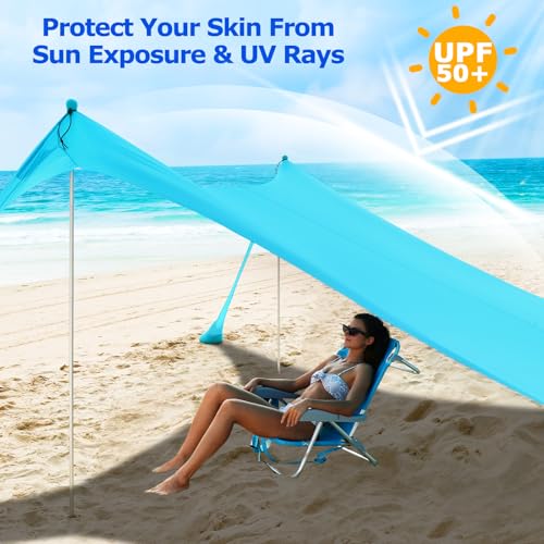 COMMOUDS Beach Tent Sun Shelter, UPF50+ Shade Canopy