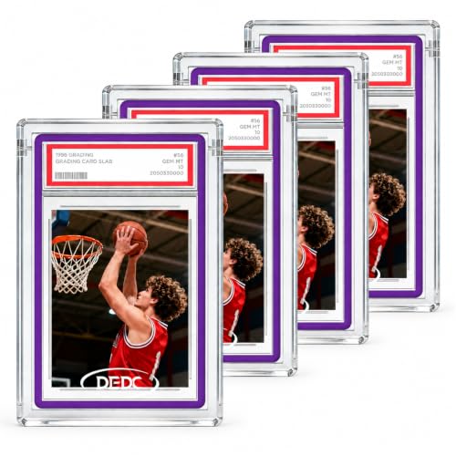 DEDC 4-Pack Transparent Acrylic Card Display Case for PSA Slab Guard - Magnetic Stand, UV Resistant, 3.2cm Thick, Fits Standard Trading Cards