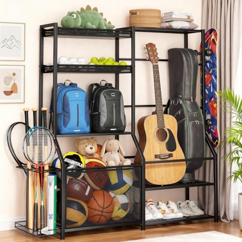 Insdiy Extra Large Black Garage Sports Equipment & Golf Bag Organizer
