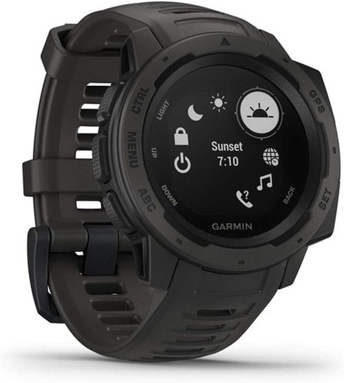 Garmin Instinct Rugged Outdoor Watch - GPS, Heart Rate Monitoring & 3-Axis Compass | Graphite Color