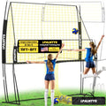 Red & Black Volleyball Training Net System with Adjustable Height for Indoor & Outdoor Practice