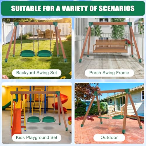 4Pcs Swing Leveling Base Brackets for 4x4 Wooden Posts - Adjustable A-Frame Swing Set Base