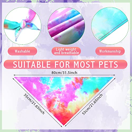 Large Dog Bandanas Set - 30 Tie Dye Wraps for Large Breeds, Extra Large