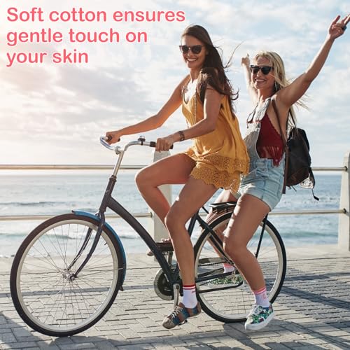 Cute Cherry Crew Socks for Women and Girls - 6 Pairs White Socks