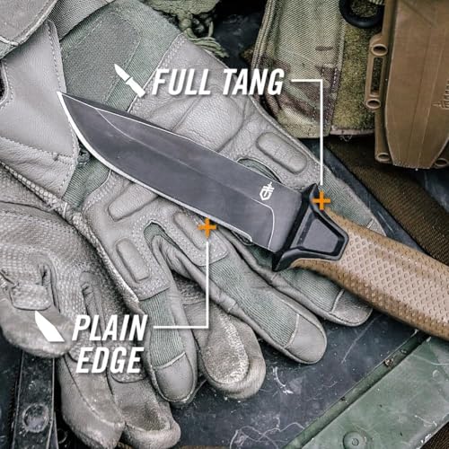 Gerber StrongArm Full Tang Fixed Blade Knife 4.8" Plain Edge Black
