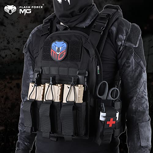MGFLASHFORCE Tactical Molle Airsoft Vest for Men - Black Variation
