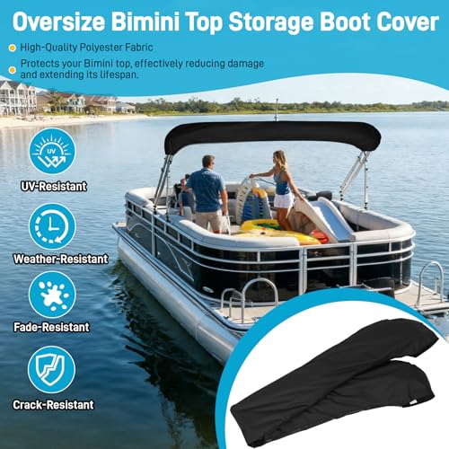 Oversize Marine Bimini Top Storage Cover - Waterproof UV Resistant for Large Vessels