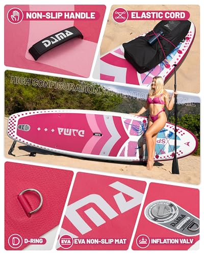 Hawaii Pink 11' x 34" x 6" Inflatable Stand Up Paddle Board for Adults