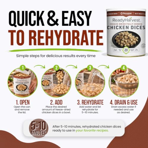 Ready Harvest Freeze-Dried Fully Cooked Chicken Dices - 1 Can