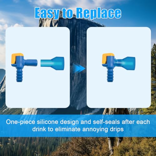 Big Bite Valve Replacement Mouthpiece Water Hydration Bladder Valve 4 Pack - Blue