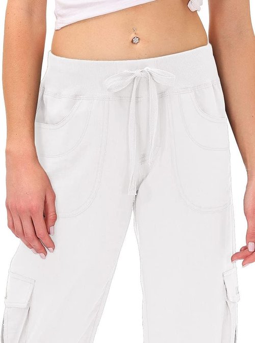 MoFiz Women's Capris - Lightweight Casual Pants with Pockets | Loose Fit Cargo Design for Hiking