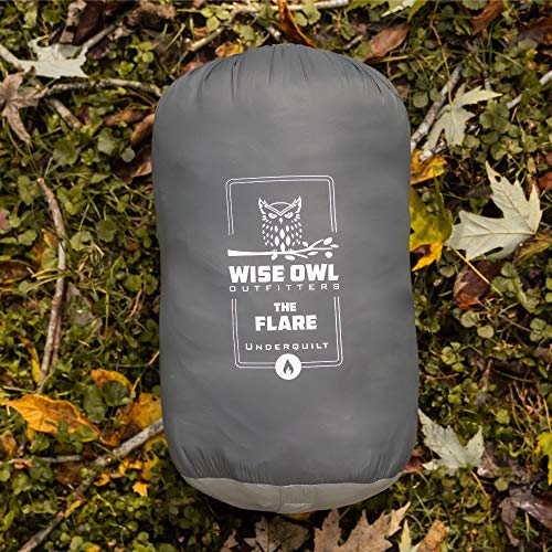 Grey Insulated Hammock Underquilt for Camping - Ultralight Water-Resistant