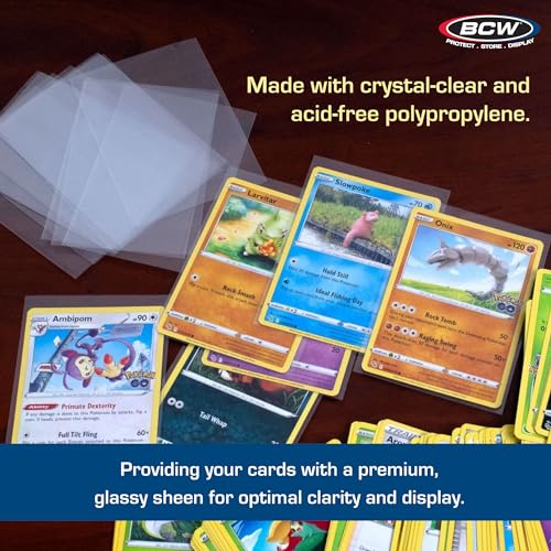 Card Sleeves for Trading Cards 2-5/8 x 3-5/8 Inches Clear Pack of 1000