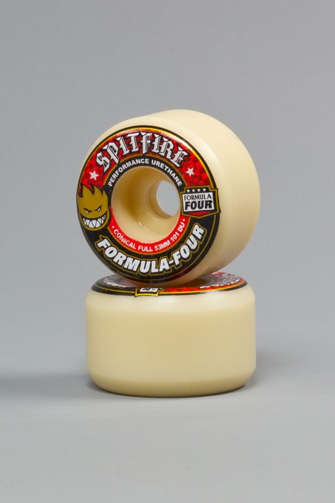 Spitfire Formula Four Conical Full Wheels 101duro White/Red (53mm)