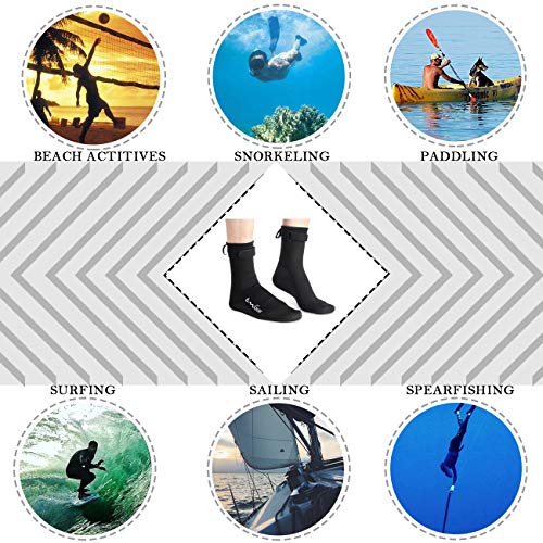 Neoprene Water Socks 3mm High Cut Black XXL - Beach Booties & Fin Socks