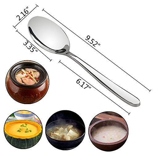 8-Piece Stainless Steel Buffet Serving Spoons Set - Durable & Easy to Wash