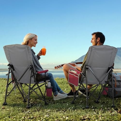 Heavy Duty Camping Chair with Lumbar Support & High Back - Supports 450 lbs