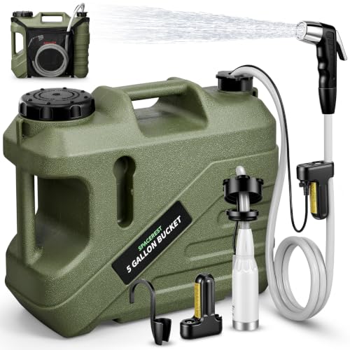 Portable Camping Shower with 5-Gallon Water Jug and Dual Batteries