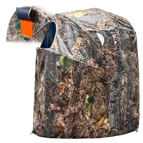 WTVIDAS Camo Hunting Blind with Chair - 1-Person Ground Concealment Tent, Model Camo1