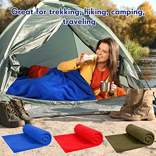 Mixweer 3-Pack Fleece Sleeping Bag Liners - Assorted Colors, 75 Inch