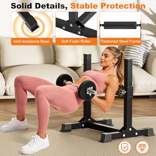 TRAKMAXI Adjustable Black Bulgarian Split Squat Stand with 9 Levels, 350lb Capacity Home Gym Equipment