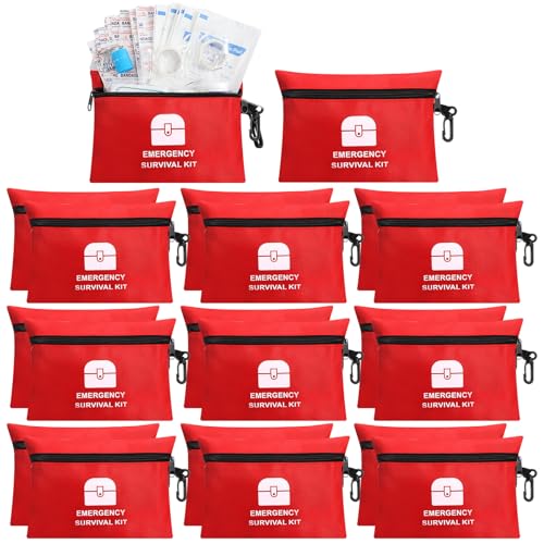 Bulk Mini First Aid Kits with Waterproof Zipper Pouches - 1740 Pieces for Travel, Home, Outdoor & Emergency Use