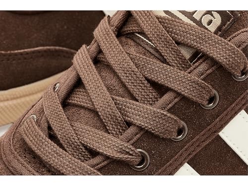 Gola Badminton Suede Sneakers Men’s Low-Top Casual Shoes - Dark Brown & Off White