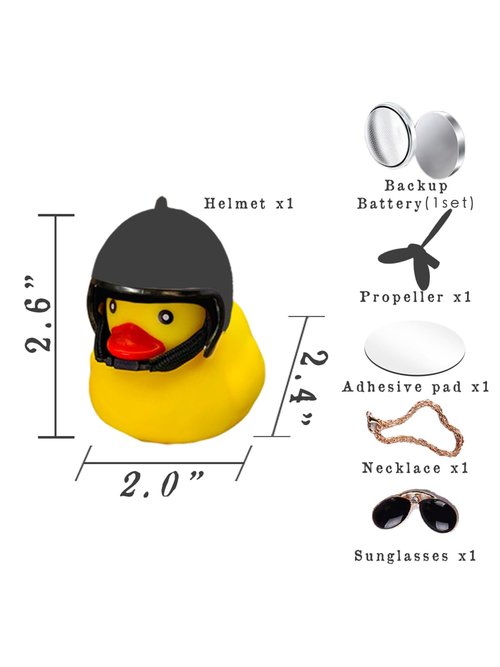 ACEDOAMARE Duck Bike Bell, Cute Rubber Yellow Duck Bicycle Accessories LED Light Propeller Cool Flame Mirror Helmet Squeeze Horns for Cycling Motorcycle Handlebar Bicycle (Purple &Black)