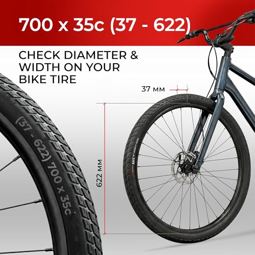 Fincci 700x35c Foldable City Bike Tires & Tubes Black - Schrader/Presta