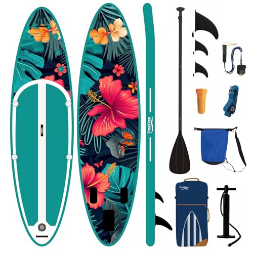 TrekFree Inflatable Stand Up Paddle Board 11' Red SUP with Fin & Pump