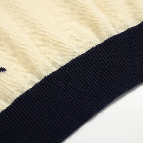 OXKNIT Men’s Knit Polo Shirt - Off-White Medium Short Sleeve Casual Golf T-Shirt