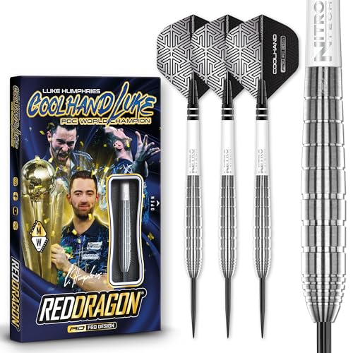 RED DRAGON Luke Humphries 22g TX Series Tungsten Darts Set with Flights & Stems