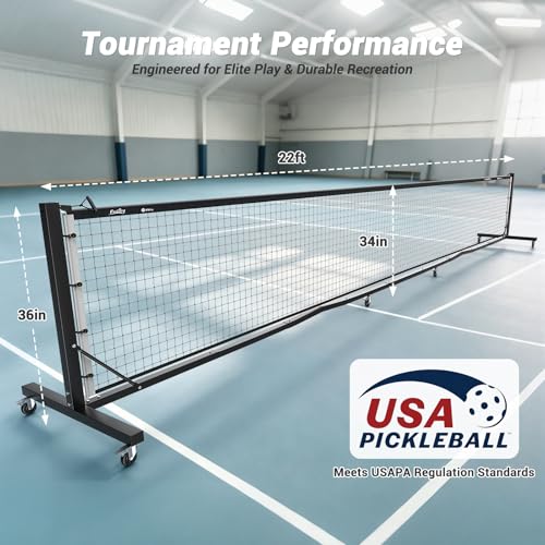 Fostoy Black Pickleball Net with Aluminum Frame & Dual Tension System