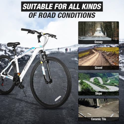White 29 Inch Hardtail Mountain Bike for Men and Women - Trail Bicycle