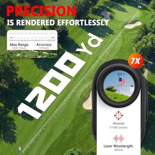 Golf Range Finder with Slope & Magnetic Mount - 1200Y Laser Golf Distance